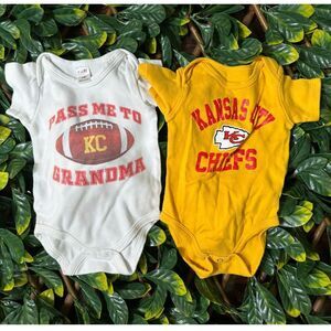 KC Chiefs Football Onesies Size 0-3 months